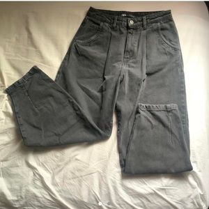 Zara High Waisted Grey Jeans